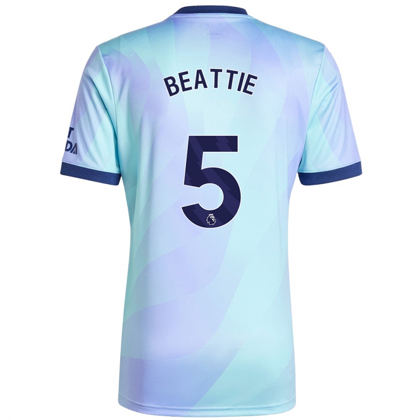 Niño Fútbol Camiseta Jen Beattie #5 Agua Equipación Tercera 2024/25 Argentina