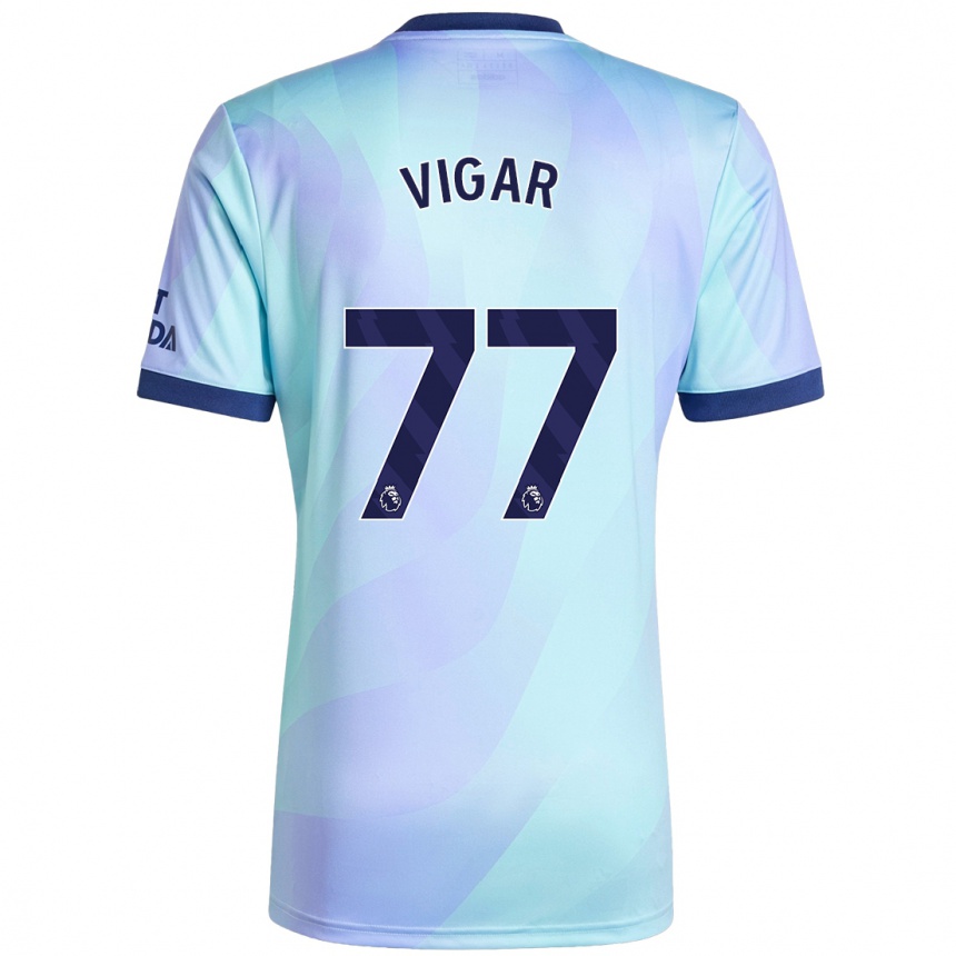 Niño Fútbol Camiseta Billy Vigar #77 Agua Equipación Tercera 2024/25 Argentina