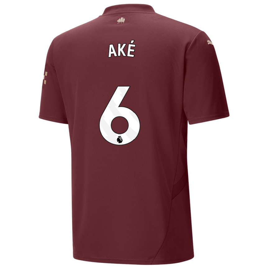 Niño Fútbol Camiseta Nathan Ake #6 Granate Equipación Tercera 2024/25 Argentina