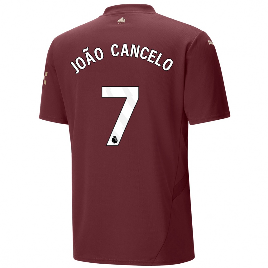 Niño Fútbol Camiseta Joao Cancelo #7 Granate Equipación Tercera 2024/25 Argentina