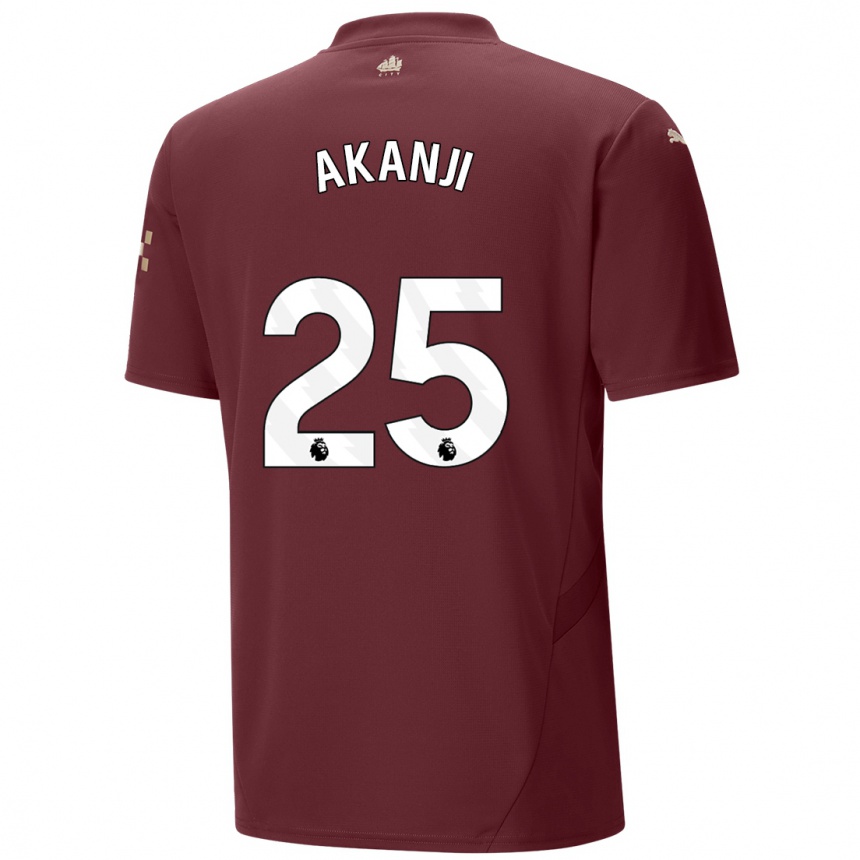 Niño Fútbol Camiseta Manuel Akanji #25 Granate Equipación Tercera 2024/25 Argentina