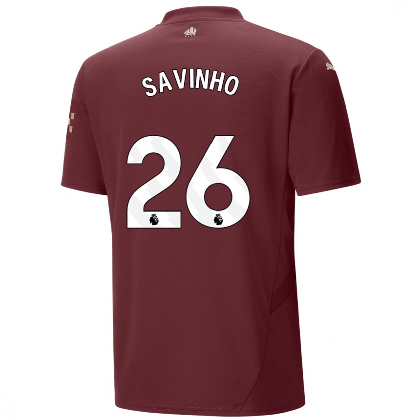 Niño Fútbol Camiseta Savinho #26 Granate Equipación Tercera 2024/25 Argentina