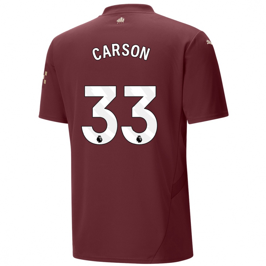 Niño Fútbol Camiseta Scott Carson #33 Granate Equipación Tercera 2024/25 Argentina