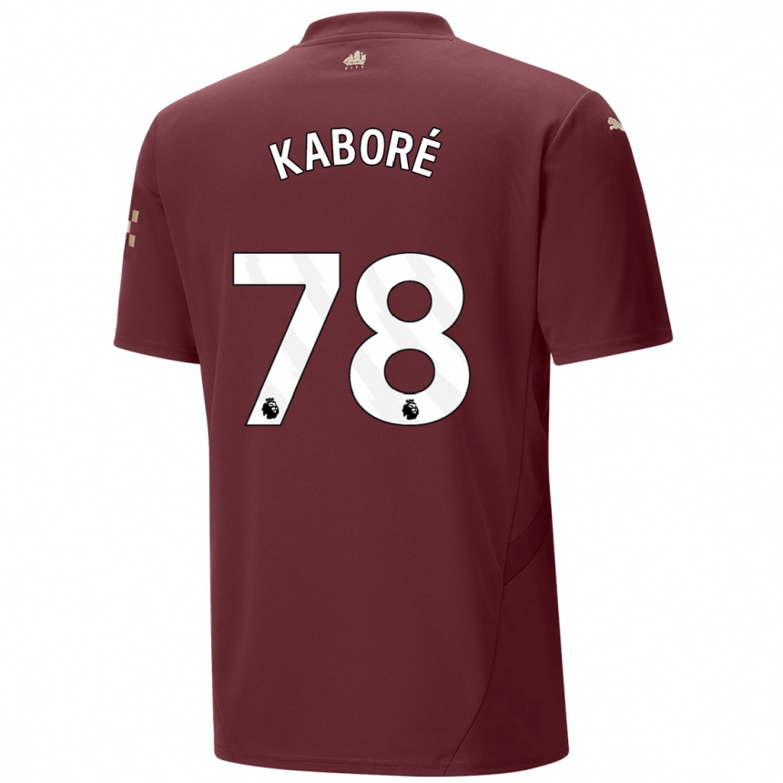 Niño Fútbol Camiseta Issa Kabore #78 Granate Equipación Tercera 2024/25 Argentina