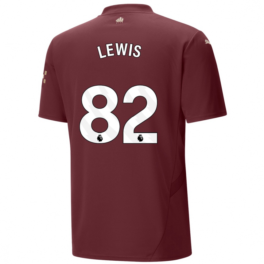 Niño Fútbol Camiseta Rico Lewis #82 Granate Equipación Tercera 2024/25 Argentina