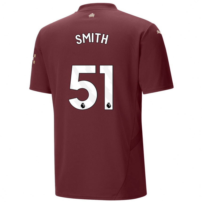 Niño Fútbol Camiseta Isaac Smith #51 Granate Equipación Tercera 2024/25 Argentina