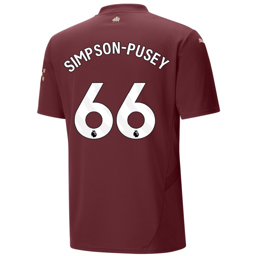 Niño Fútbol Camiseta Jahmai Simpson-Pusey #66 Granate Equipación Tercera 2024/25 Argentina