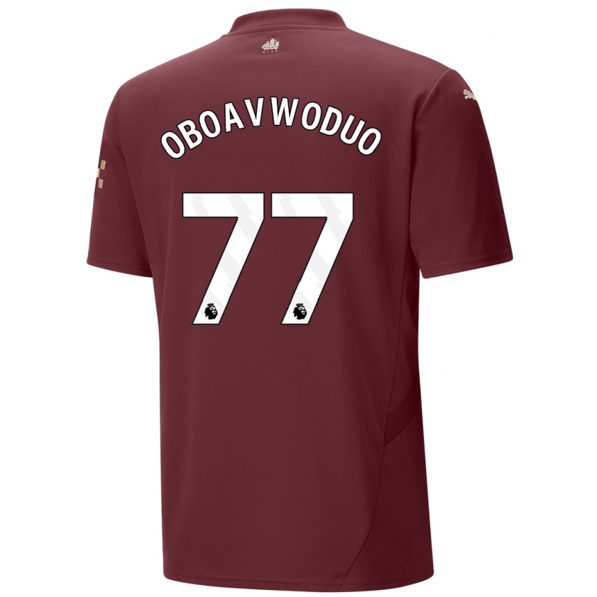 Niño Fútbol Camiseta Justin Oboavwoduo #77 Granate Equipación Tercera 2024/25 Argentina