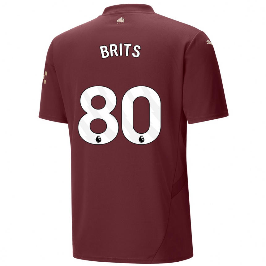 Niño Fútbol Camiseta Spike Brits #80 Granate Equipación Tercera 2024/25 Argentina