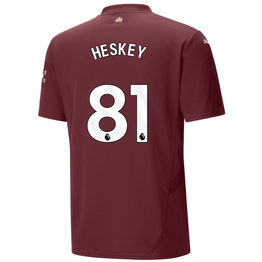 Niño Fútbol Camiseta Jaden Heskey #81 Granate Equipación Tercera 2024/25 Argentina