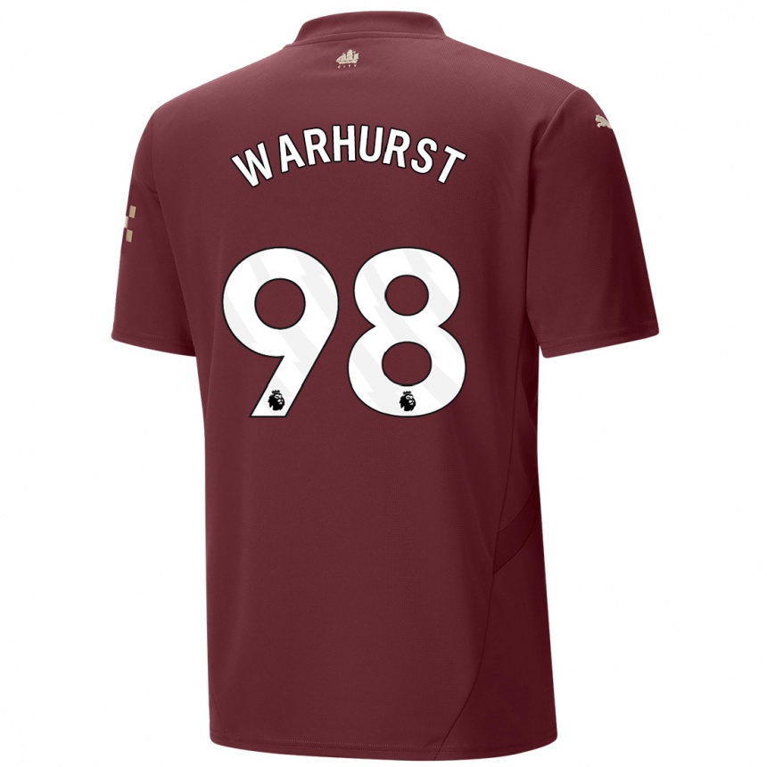 Niño Fútbol Camiseta Matthew Warhurst #98 Granate Equipación Tercera 2024/25 Argentina