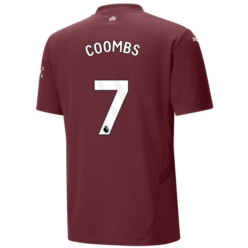 Niño Fútbol Camiseta Laura Coombs #7 Granate Equipación Tercera 2024/25 Argentina