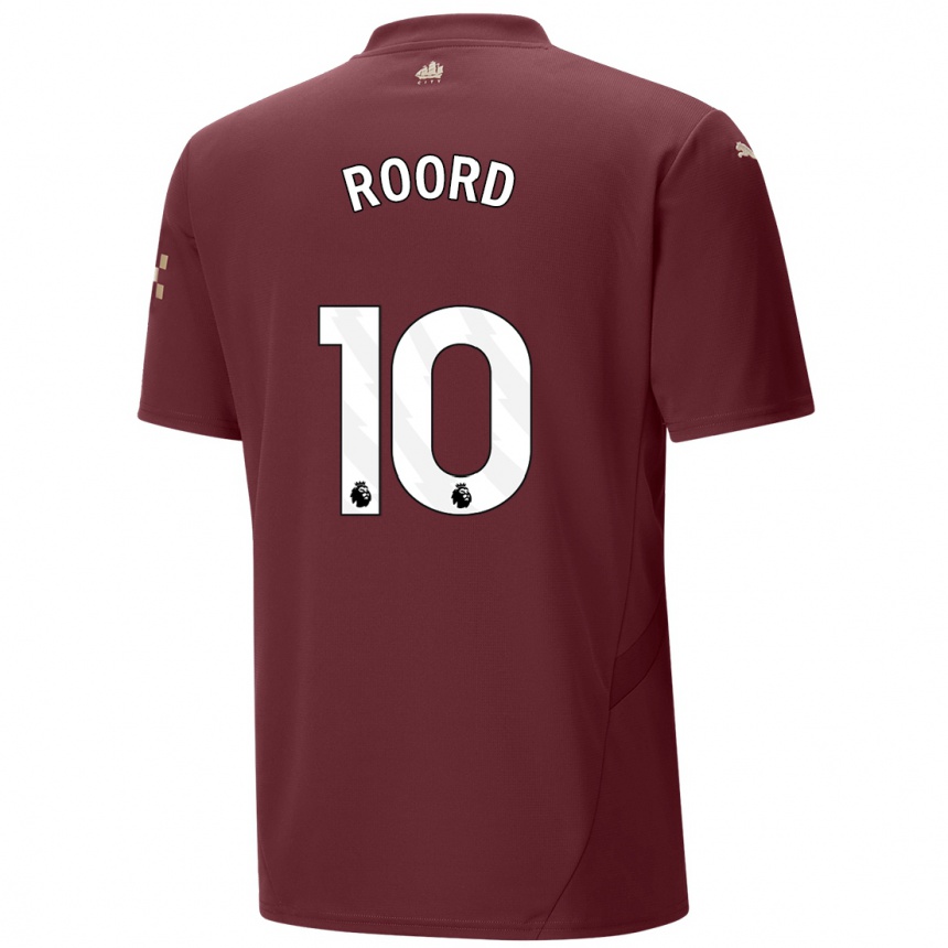 Niño Fútbol Camiseta Jill Roord #10 Granate Equipación Tercera 2024/25 Argentina