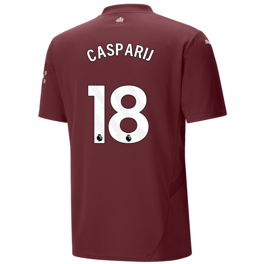 Niño Fútbol Camiseta Kerstin Casparij #18 Granate Equipación Tercera 2024/25 Argentina