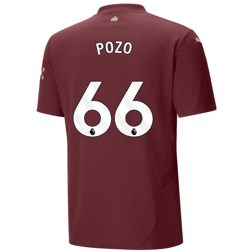 Niño Fútbol Camiseta Iker Pozo #66 Granate Equipación Tercera 2024/25 Argentina