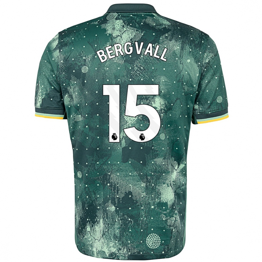 Niño Fútbol Camiseta Lucas Bergvall #15 Verde Menta Equipación Tercera 2024/25 Argentina