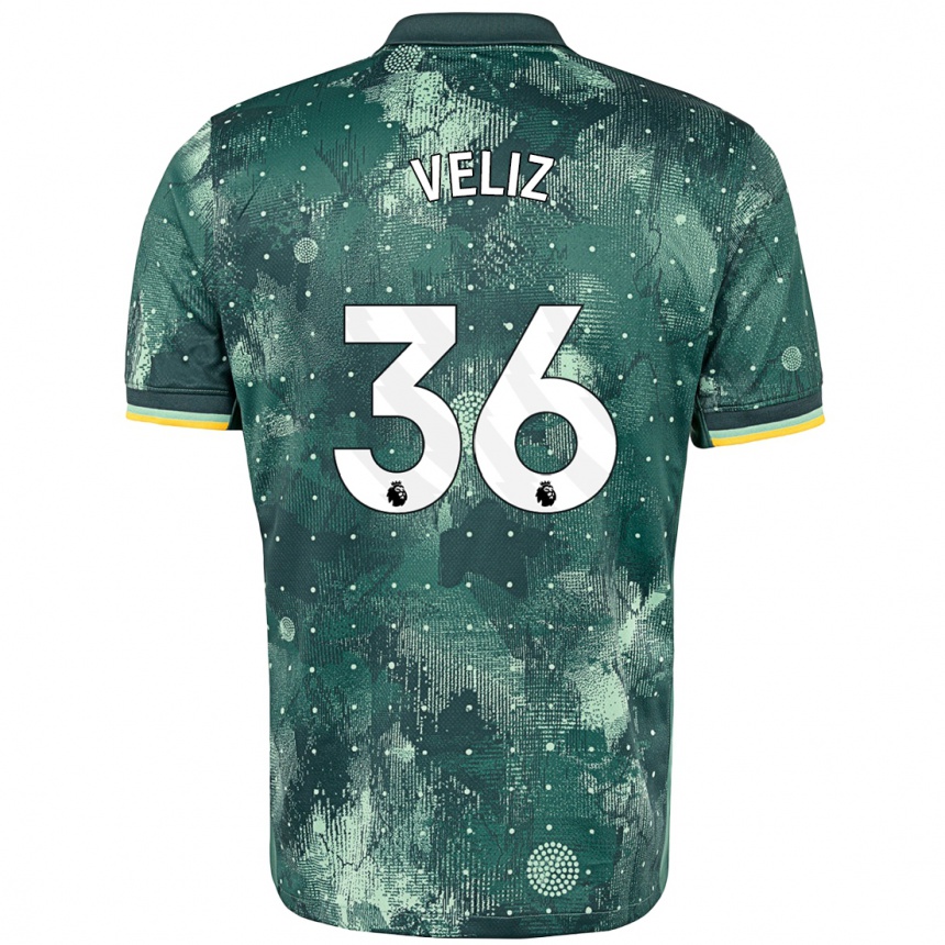 Niño Fútbol Camiseta Alejo Véliz #36 Verde Menta Equipación Tercera 2024/25 Argentina