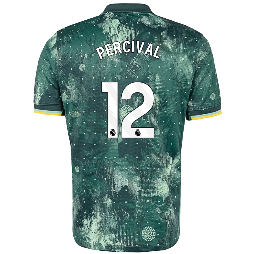 Niño Fútbol Camiseta Ria Percival #12 Verde Menta Equipación Tercera 2024/25 Argentina