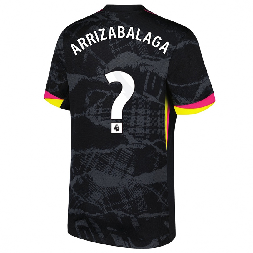 Niño Fútbol Camiseta Kepa Arrizabalaga #0 Negro Rosa Equipación Tercera 2024/25 Argentina