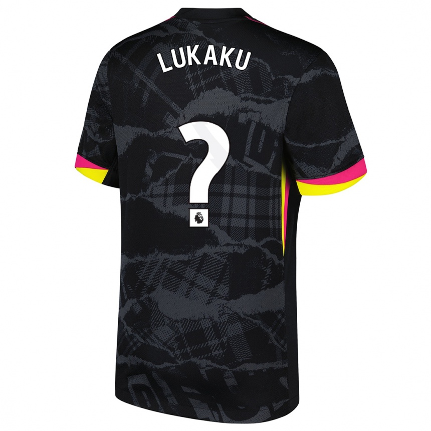 Niño Fútbol Camiseta Romelu Lukaku #0 Negro Rosa Equipación Tercera 2024/25 Argentina