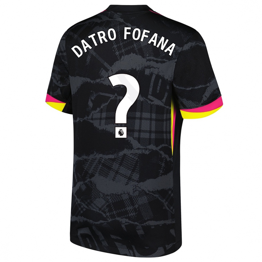 Niño Fútbol Camiseta David Datro Fofana #0 Negro Rosa Equipación Tercera 2024/25 Argentina