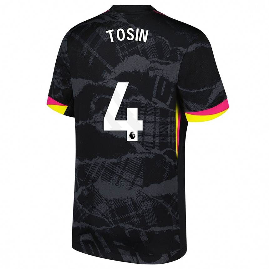 Niño Fútbol Camiseta Tosin Adarabioyo #4 Negro Rosa Equipación Tercera 2024/25 Argentina