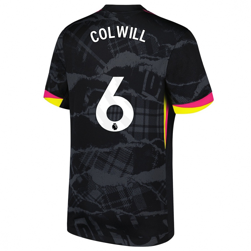 Niño Fútbol Camiseta Levi Colwill #6 Negro Rosa Equipación Tercera 2024/25 Argentina