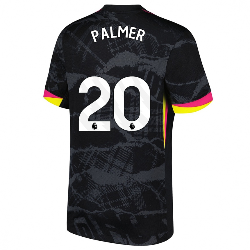 Niño Fútbol Camiseta Cole Palmer #20 Negro Rosa Equipación Tercera 2024/25 Argentina