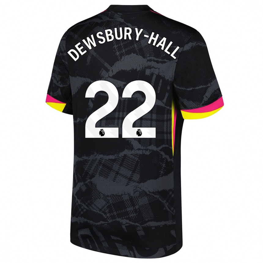 Niño Fútbol Camiseta Kiernan Dewsbury-Hall #22 Negro Rosa Equipación Tercera 2024/25 Argentina