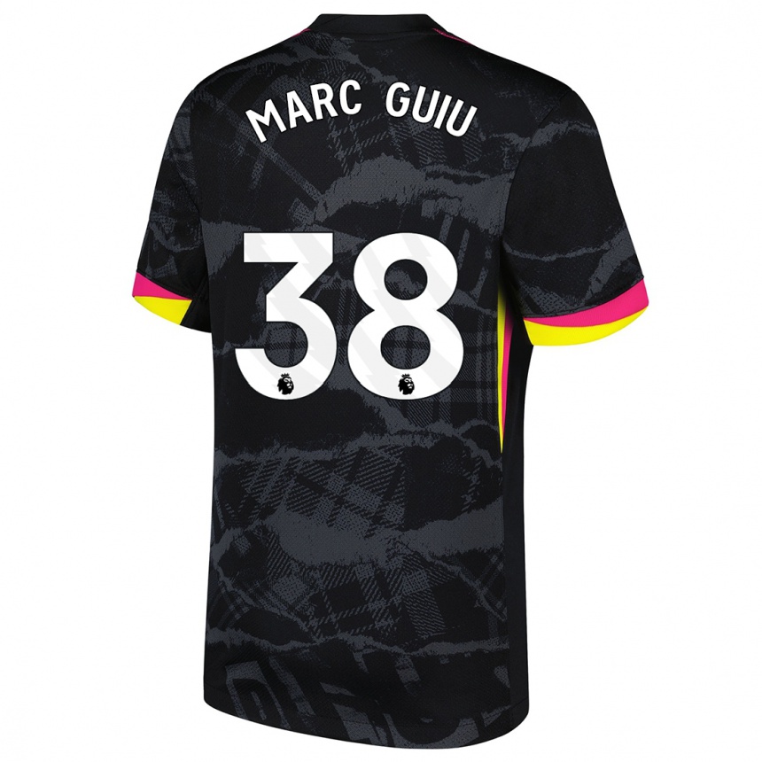 Niño Fútbol Camiseta Marc Guiu #38 Negro Rosa Equipación Tercera 2024/25 Argentina