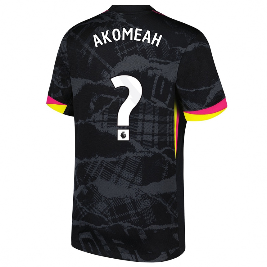 Niño Fútbol Camiseta Travis Akomeah #0 Negro Rosa Equipación Tercera 2024/25 Argentina