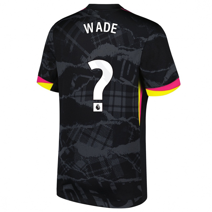 Niño Fútbol Camiseta Shaun Wade #0 Negro Rosa Equipación Tercera 2024/25 Argentina