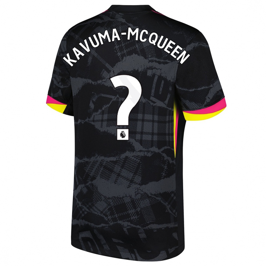 Niño Fútbol Camiseta Ryan Kavuma-Mcqueen #0 Negro Rosa Equipación Tercera 2024/25 Argentina