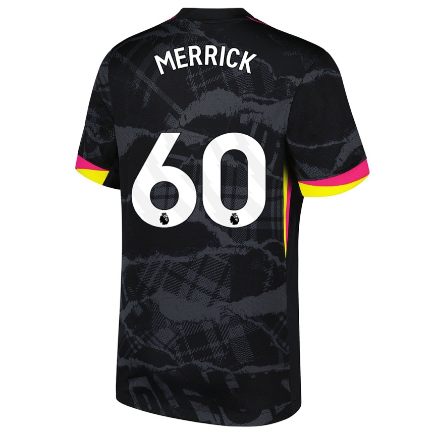 Niño Fútbol Camiseta Max Merrick #60 Negro Rosa Equipación Tercera 2024/25 Argentina