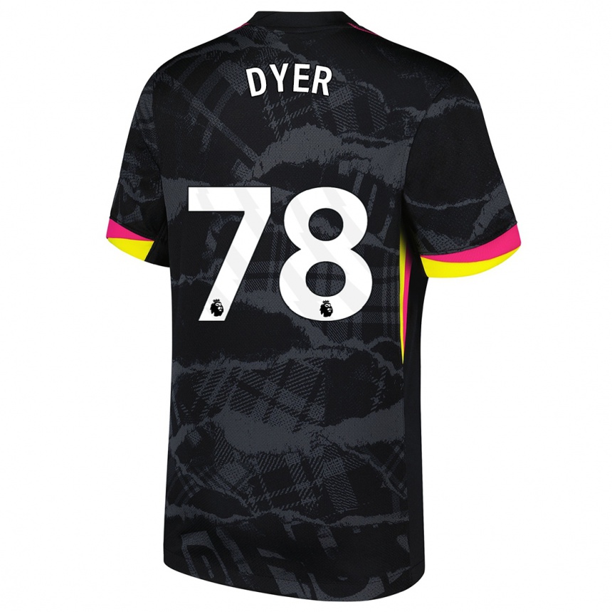 Niño Fútbol Camiseta Kiano Dyer #78 Negro Rosa Equipación Tercera 2024/25 Argentina