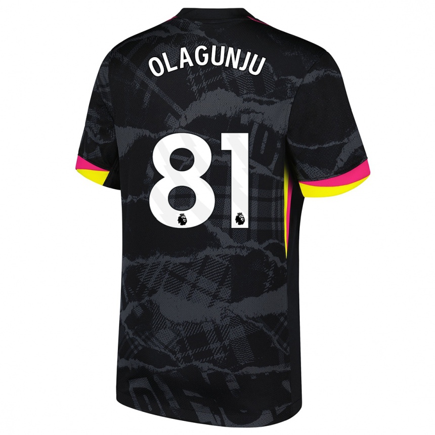 Niño Fútbol Camiseta Saheed Olagunju #81 Negro Rosa Equipación Tercera 2024/25 Argentina