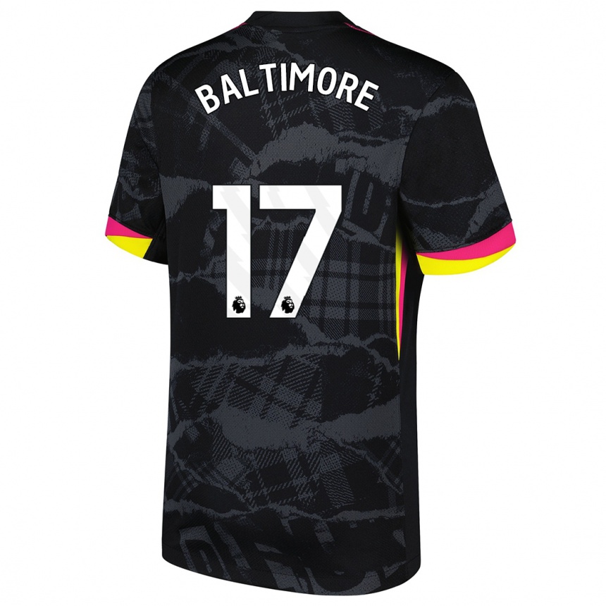 Niño Fútbol Camiseta Sandy Baltimore #17 Negro Rosa Equipación Tercera 2024/25 Argentina