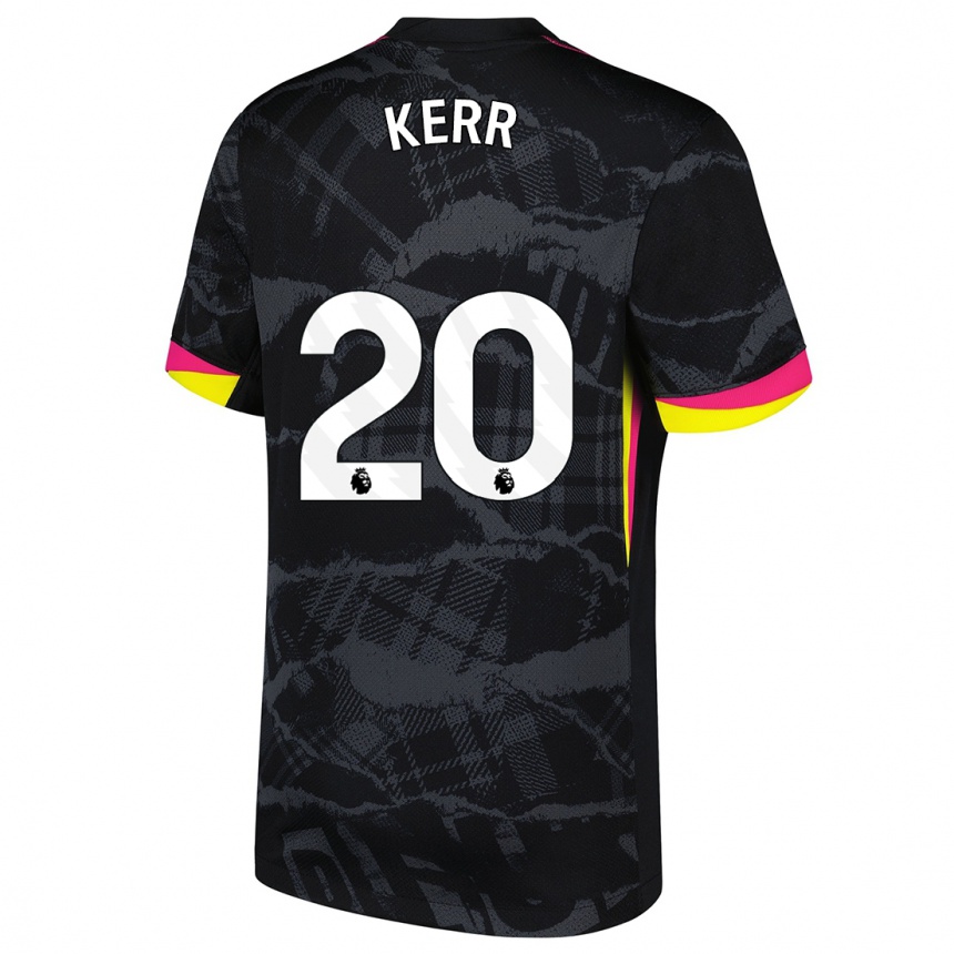 Niño Fútbol Camiseta Sam Kerr #20 Negro Rosa Equipación Tercera 2024/25 Argentina