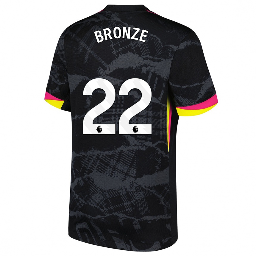 Niño Fútbol Camiseta Lucy Bronze #22 Negro Rosa Equipación Tercera 2024/25 Argentina