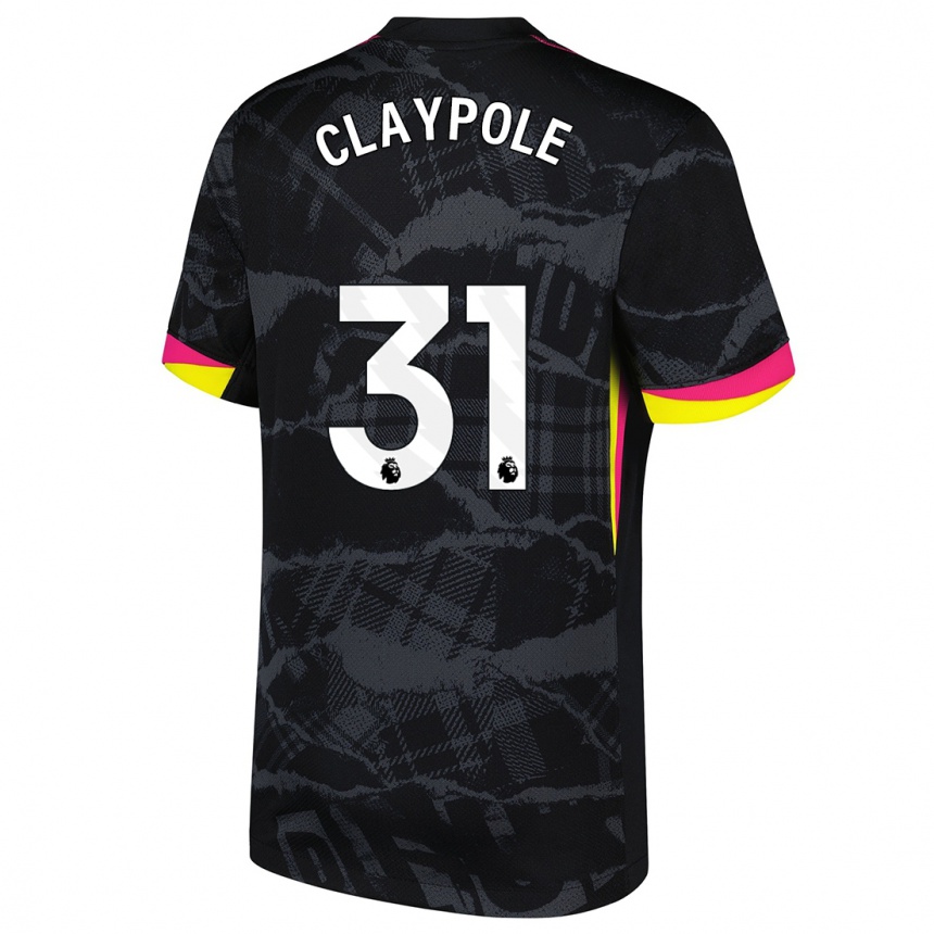 Niño Fútbol Camiseta Aimee Claypole #31 Negro Rosa Equipación Tercera 2024/25 Argentina