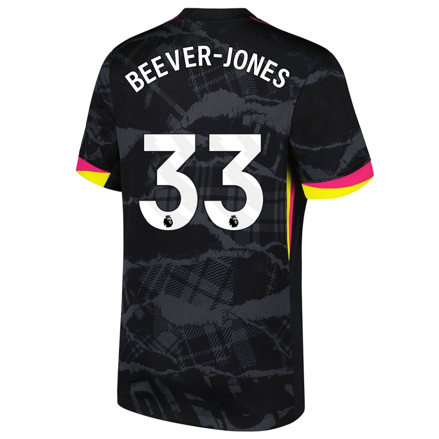 Niño Fútbol Camiseta Aggie Beever-Jones #33 Negro Rosa Equipación Tercera 2024/25 Argentina