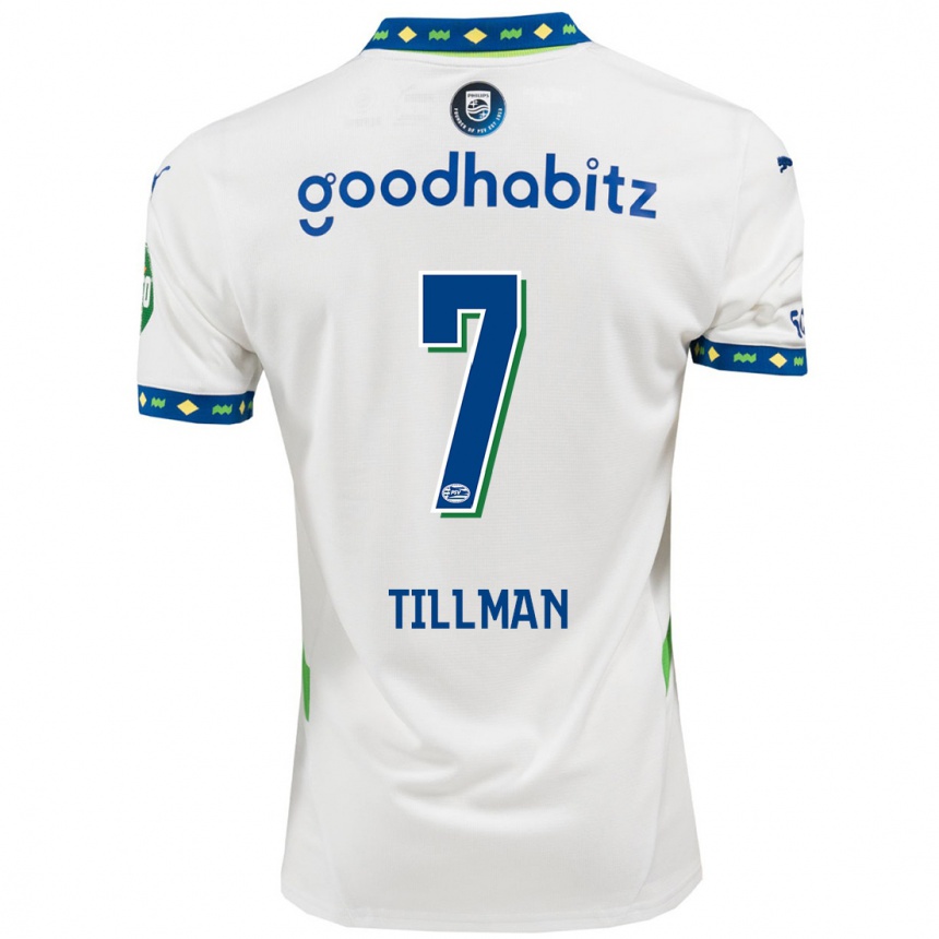 Niño Fútbol Camiseta Malik Tillman #7 Blanco Azul Oscuro Equipación Tercera 2024/25 Argentina