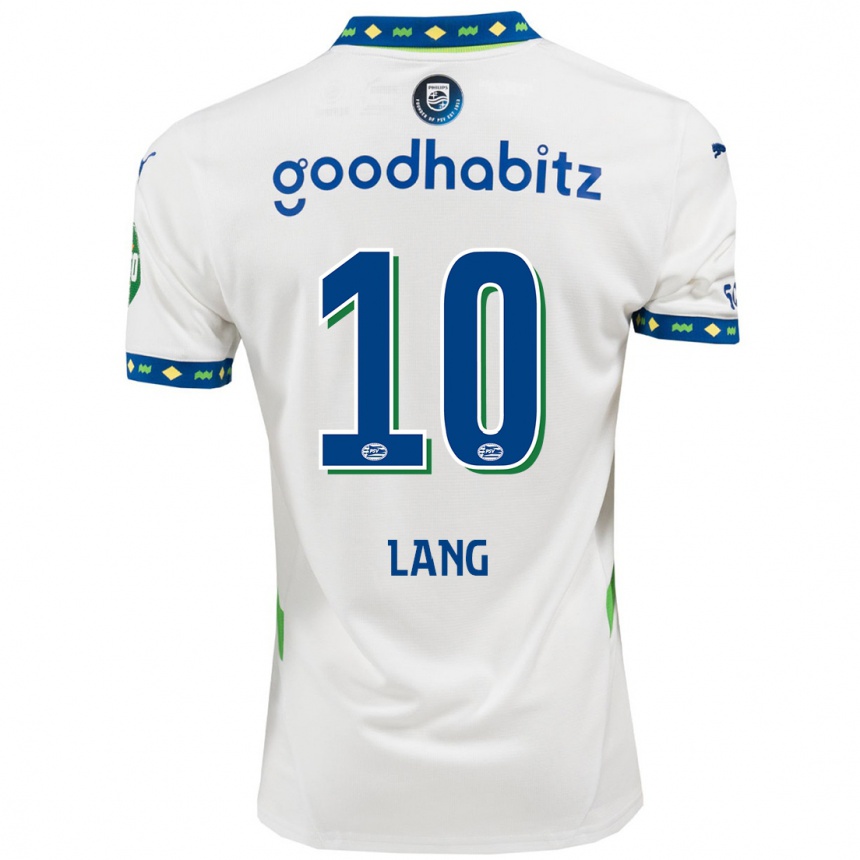 Niño Fútbol Camiseta Noa Lang #10 Blanco Azul Oscuro Equipación Tercera 2024/25 Argentina