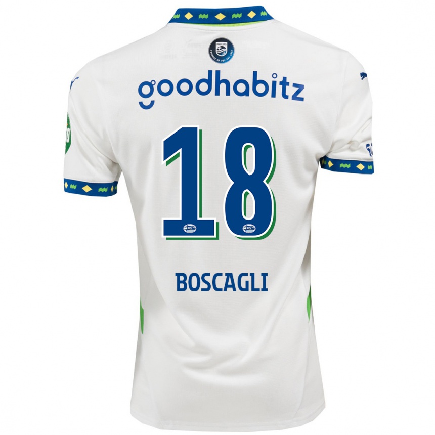 Niño Fútbol Camiseta Olivier Boscagli #18 Blanco Azul Oscuro Equipación Tercera 2024/25 Argentina