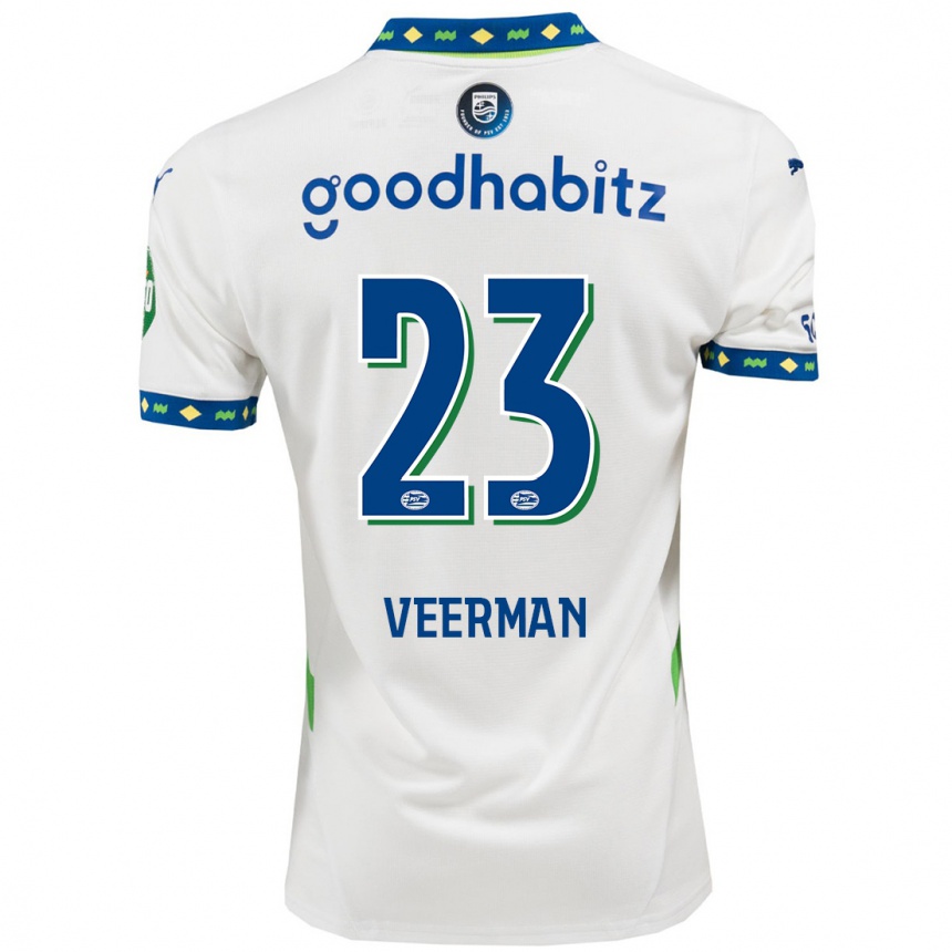 Niño Fútbol Camiseta Joey Veerman #23 Blanco Azul Oscuro Equipación Tercera 2024/25 Argentina