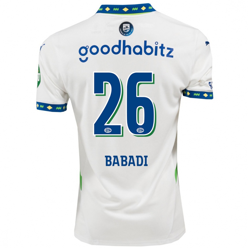 Niño Fútbol Camiseta Isaac Babadi #26 Blanco Azul Oscuro Equipación Tercera 2024/25 Argentina