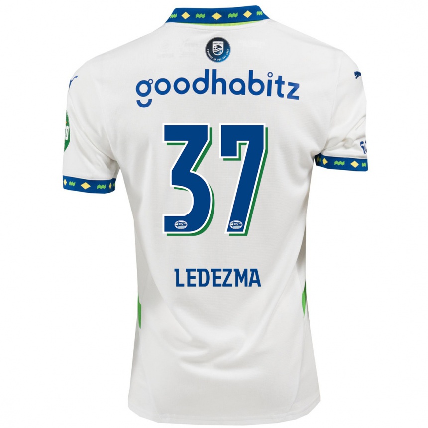 Niño Fútbol Camiseta Richard Ledezma #37 Blanco Azul Oscuro Equipación Tercera 2024/25 Argentina