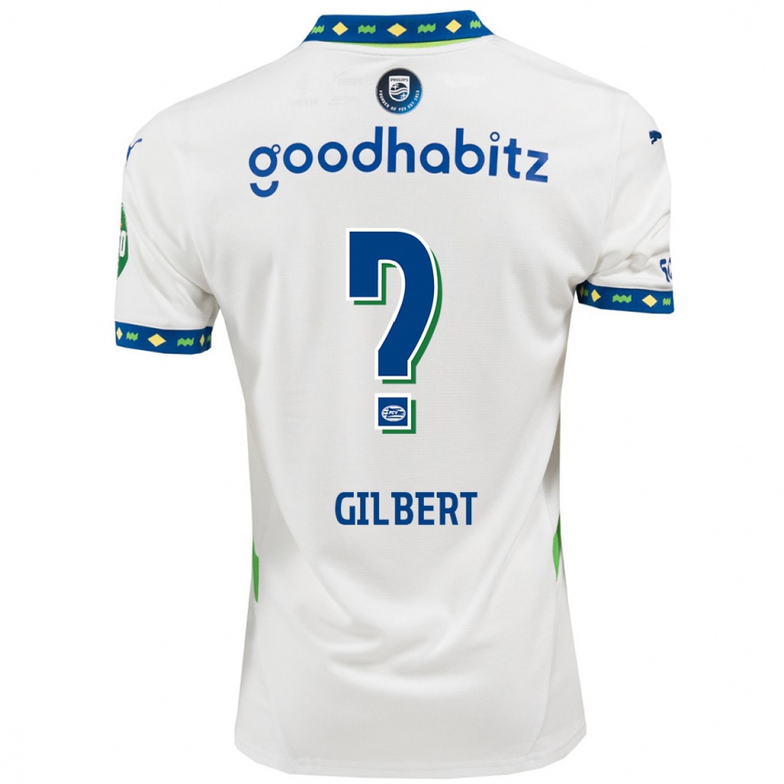 Niño Fútbol Camiseta Dantaye Gilbert #0 Blanco Azul Oscuro Equipación Tercera 2024/25 Argentina