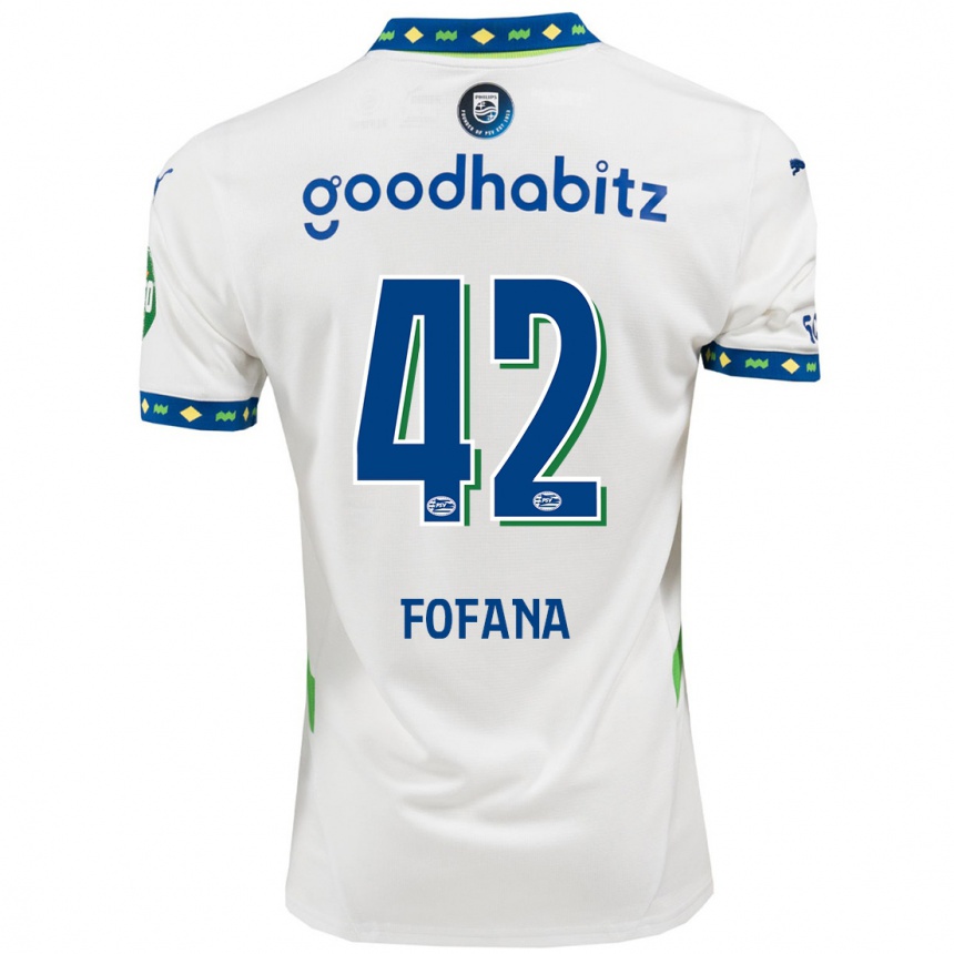 Niño Fútbol Camiseta Fodé Fofana #42 Blanco Azul Oscuro Equipación Tercera 2024/25 Argentina