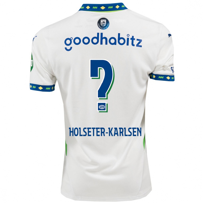 Niño Fútbol Camiseta Philip Holseter-Karlsen #0 Blanco Azul Oscuro Equipación Tercera 2024/25 Argentina